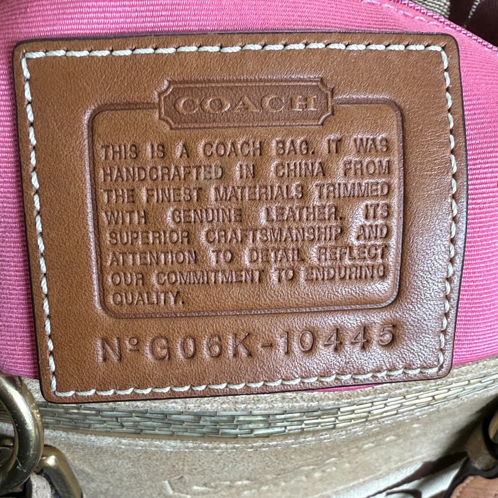 Coach Brown and Tan Signature Canvas Tote - Picture 3 of 13